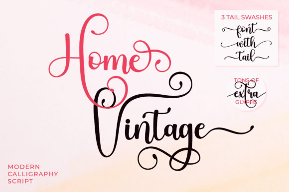 Home Vintage: A Sweet Modern Script Font for Editorial Design